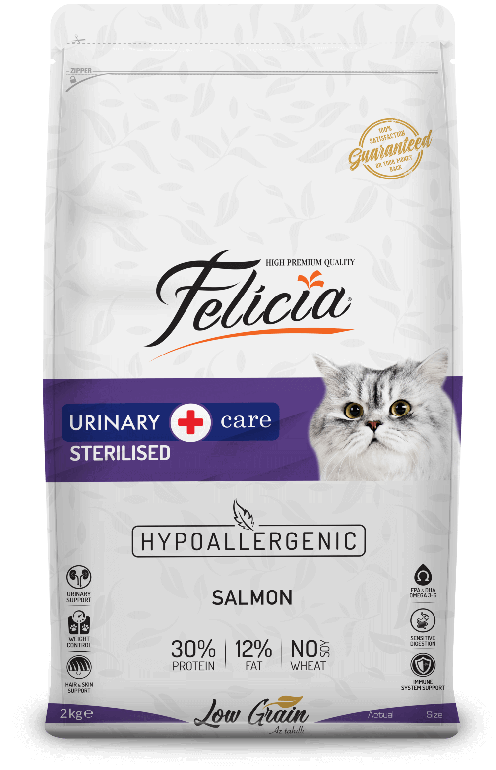 Alimento Hipoalergénico Felicia Salmón 2kg - Gato Esterilizado, Alimento Gato